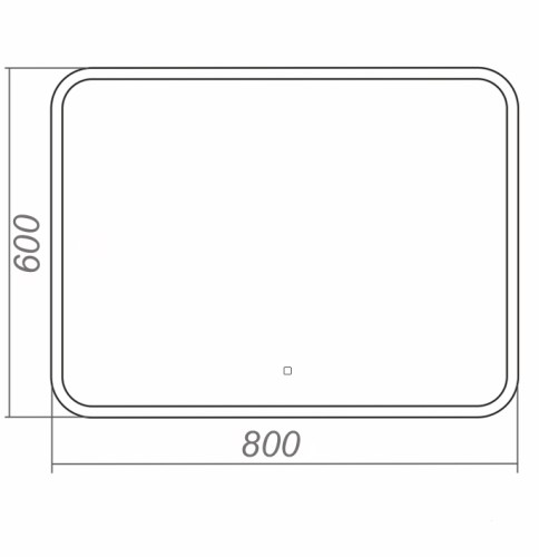 Зеркало AZARIO Alone Raggio 800х600 влагостойкое с подсветкой, сенсорный выключатель с функцией димм