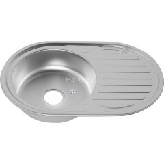 Мойка 7750 U N 0,6/160 матовая врез овальная с сифоном (122a NМ*12)