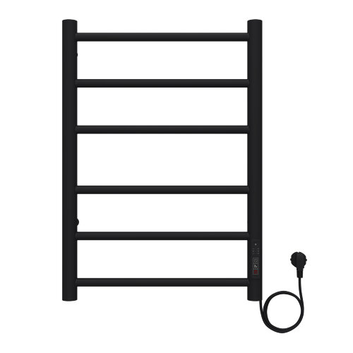 Полотенцесушитель электрический AZARIO PARMA 400/600 6 секций, диммер справа, черный (AZ10846B)