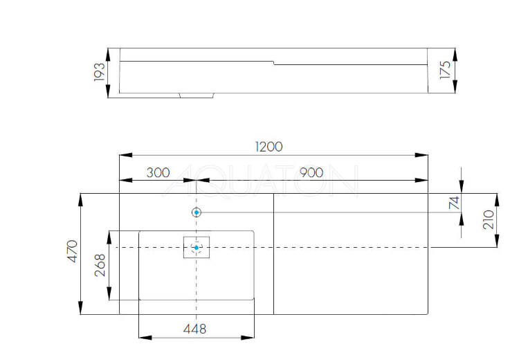 Раковина -столешница AQUATON Сакура 120х47х17.5 Белый (1A71893KSK010)