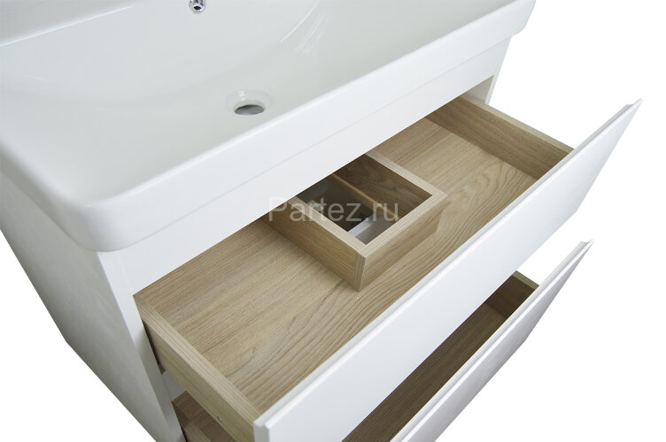 Комплект тумба Azario Мила 70Н 700х480х850 напольная, с раковиной Monte 70, белая (CS00085831)