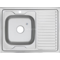 Мойка 8060 L MELANA 0,6/160 ДЕКОР накладная прямоугольная с сифоном (085D t L *10)