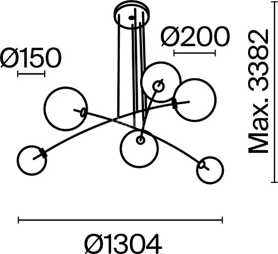 Подвесной светильник Maytoni MOD172PL-06BS