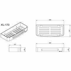 Полка AZARIO прямоугольная одноэтажная, хром (AZ-170)