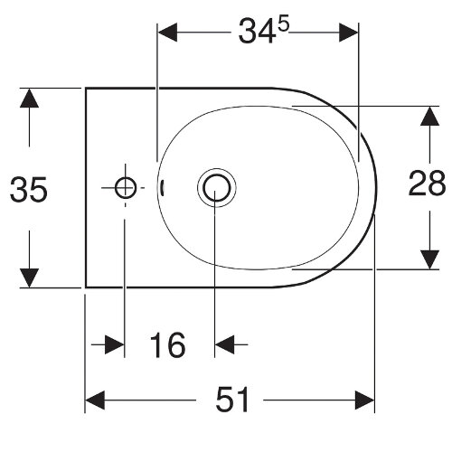 Биде Geberit Acanto без крышки, белое (500.601.01.2)
