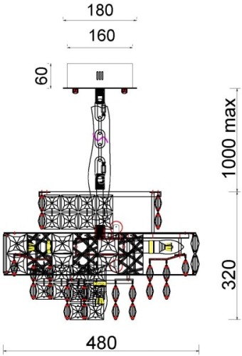 Подвесная люстра Fluorite FL1059-13P