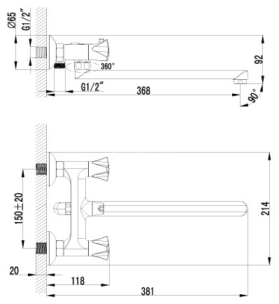 Смеситель для ванны Lemark Plus Flame LM1051C