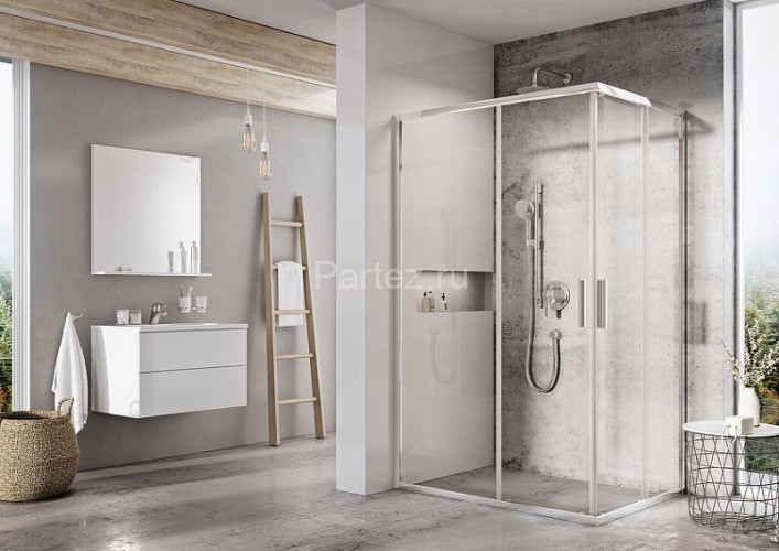 Душевая дверь Ravak раздвижная 90х195, толщина полотна 6мм универсальная, цвет профиля хром