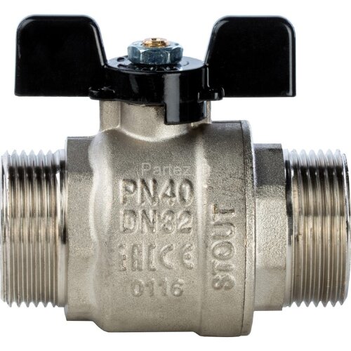 Кран шаровой полнопроходной НР/НР бабочка 1. 1/4" Stout