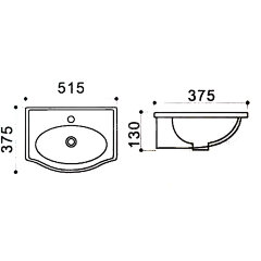 Раковина Azario 51,5х37,5х13 подвесная, белая (AZ-405)