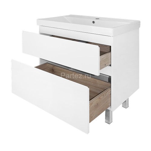 Комплект тумба Мила 80Н 815х470х870 напольная, с раковиной Tempo 80 (CS00091366)