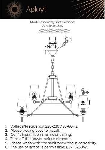Подвесная люстра Aployt APL.840.03.15