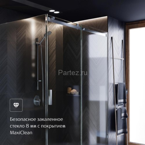 Душевая дверь Roca AREA раздвижная 120х200, толщина полотна 8мм правая, цвет профиля хром