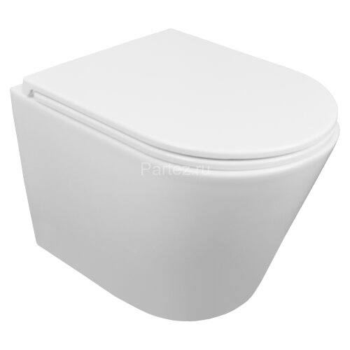 Унитаз подвесной Azario Teramo 515х355х365 безободковый, скрытое крепление, смыв "Торнадо", в компле