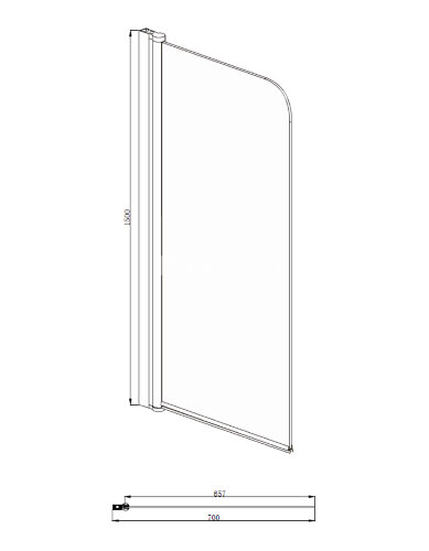 Шторка для ванны распашная Azario Merrit 70х150 цвет профиля серебро (NF6211 700)