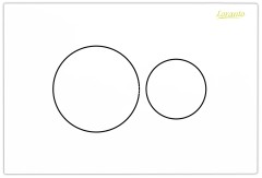 Кнопка смыва Loranto механическая, двойная, белый глянец