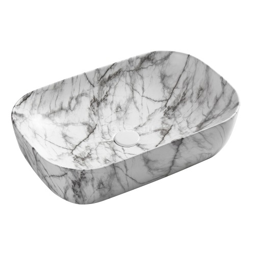 Раковина-чаша Azario 610x410x145 накладная, овальная, темный мрамор (AZ-2143-P-M805)