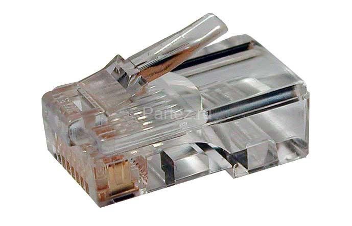 Разъем RJ45 8P8C кат.5E UTP PLUG-8P8C-U-C5-100 для ож и мж кабеля Hyperline 49377