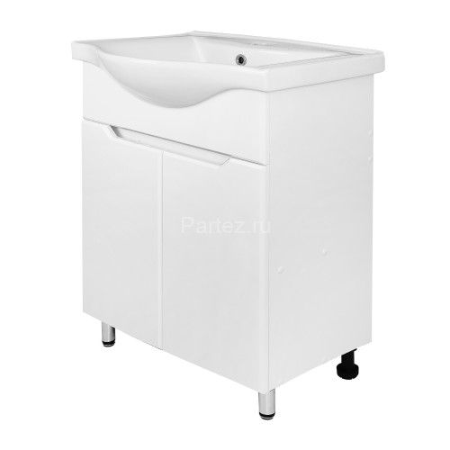 Комплект тумба Палермо 55Н 560х445х840 напольная, с раковиной Basic 55, белый (CS00092519)