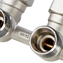 Узел нижнего подключения радиатора для однотрубной системы угловой 3/4" Stout