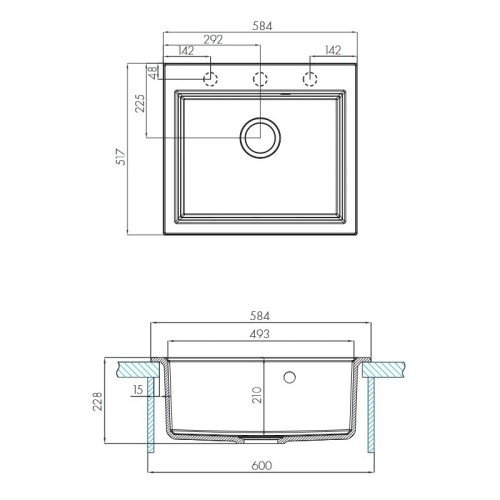 Кухонная мойка Aquaton Линеа, жемчуг (1A733032LW240)