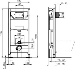 НАБОР 3 В 1 Ideal Standard i.Life B - Комплект Унитаз + Сиденье + Инсталляция T461401+T468301+R02046