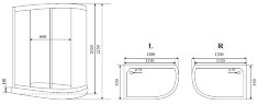 Timo Standart T-1102 L душевая кабина (120*85*220), шт