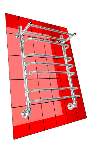 Полотенцесушитель водяной ДВИН FQ лесенка 80/50 с полкой, полированный (4627086005857)