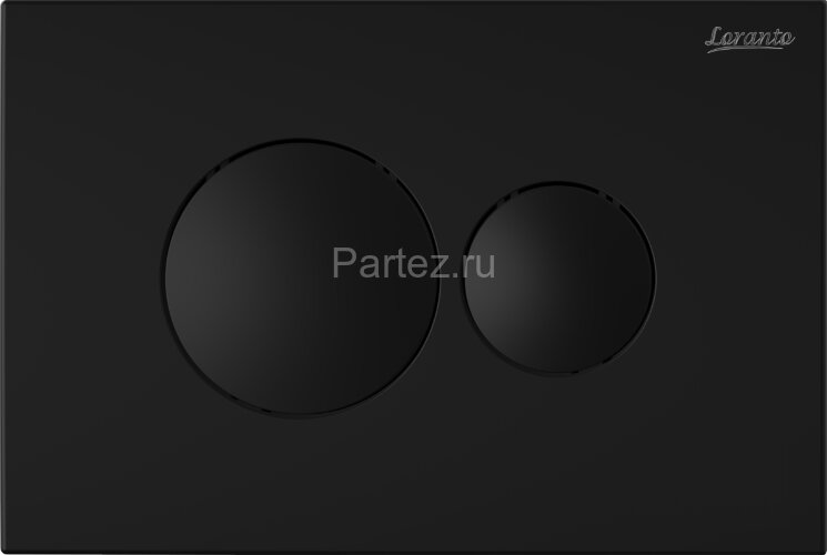Кнопка смыва Loranto механическая, двойная, черный матовый