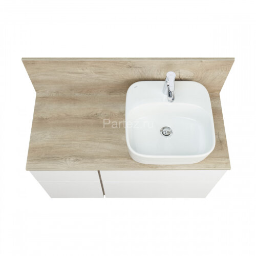 Столешница под раковину Aquaton Мишель 100 с панелью, дуб Эндгрейн (1A277103MIX40)