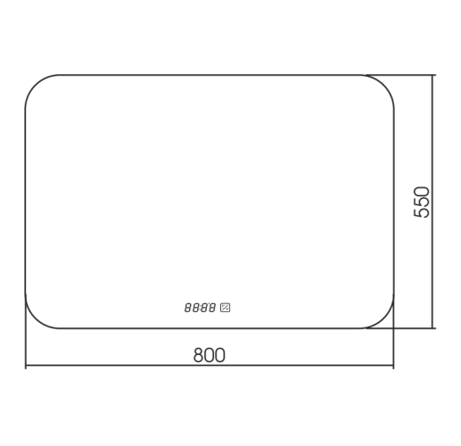 Зеркало AZARIO Шампань-4 800х550 c подсветкой и диммером, часы+сенсор выкл (ФР-00001037)